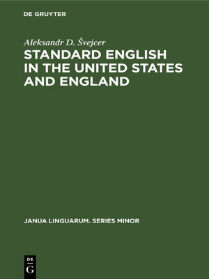 cover image of Standard English in the United States and England